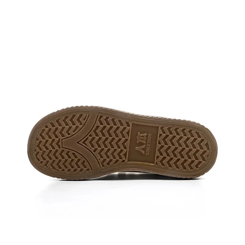 RENBEN Wear-Resistant Breathable Height Increasing Low-Top Canvas Shoes Women's Beige-4