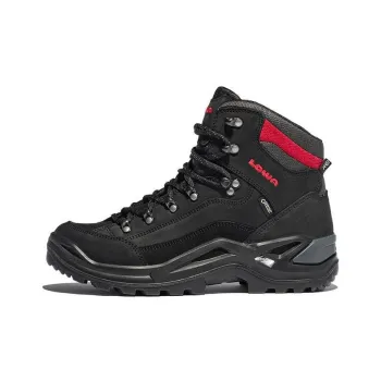 Lowa GTX Cushioning Wear-Resistant Low-Top Outdoor Shoes Men's Black Red