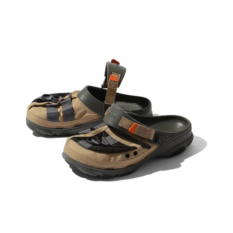 Crocs X Beams Fishing Vest Classic Clogs 'Tan Dusty Olive'-3
