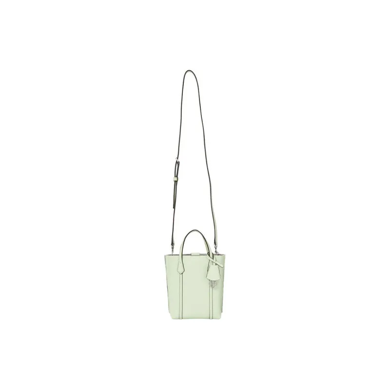 TORY BURCH Perry Embossed Leather Tote Bag Shopping Bag Shoulder Bag Crossbody Bag Handbag Mini Women's Aqua Green-5