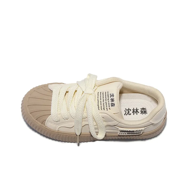 Shen Linsen Abrasion Resistant Slip Resistant Low Top Canvas Shoes Women's Beige Apricot-5