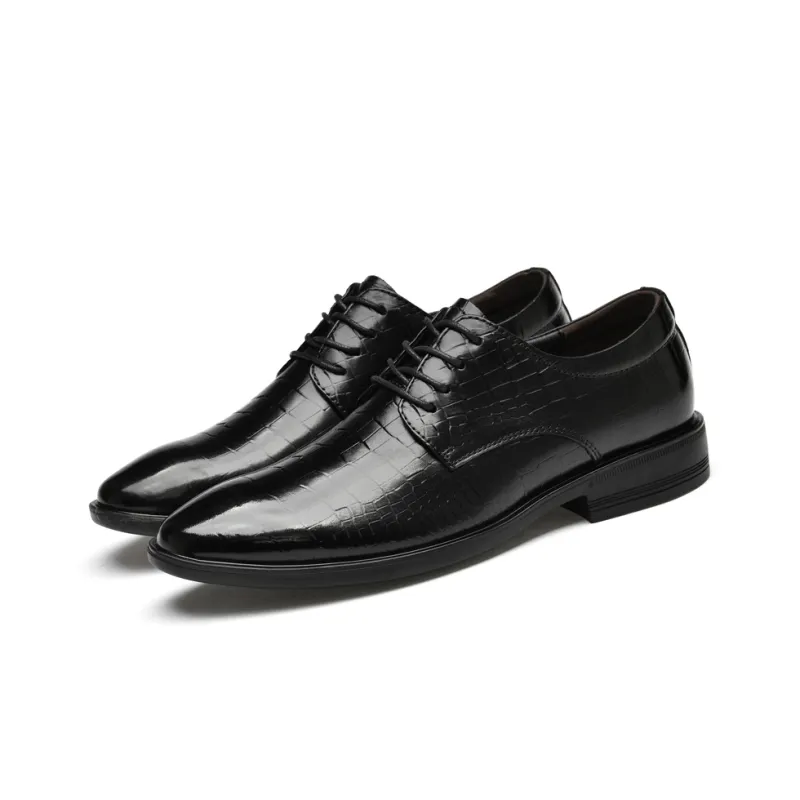 DILIKAN Dress Shoes Men Low Top Black-4