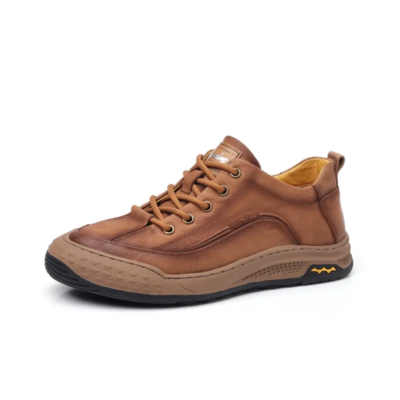 Help Casual Shoes Men Low Top Gray/Yellow Brown-7