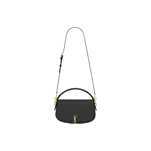 SAINT LAURENT Calfskin Shoulder Bag Crossbody Bag Handbag Women's Black