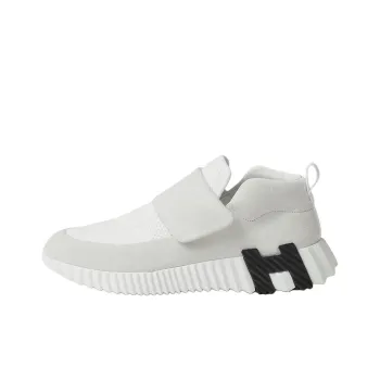 HERMES H Low Top Casual Shoes Women's White Gray