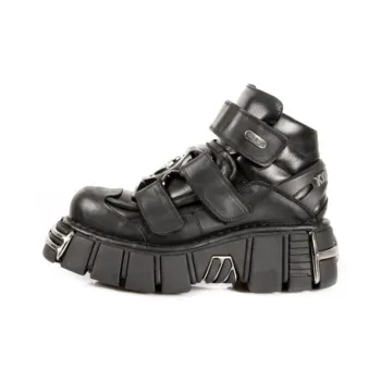 NEW ROCK Casual Shoes Unisex High Top Black