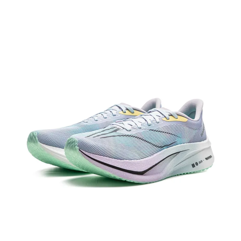 LINING Feidian 4 Challenger Running Shoes Men Low Top Mist Purple/Vero Rose Purple/Fluorescent Ice Cyan-2