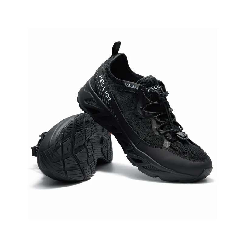PELLIOT Outdoor Shoes Unisex Low Top [Men's]Obsidian Black/Beige Camel[Women's]Rose Pink/Obsidian Black/Beige Camel-2