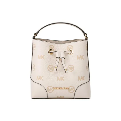 MICHAEL KORS Mercer Leather Bucket Bags Shoulder Bag Crossbody Bag Small Size Women's Beige