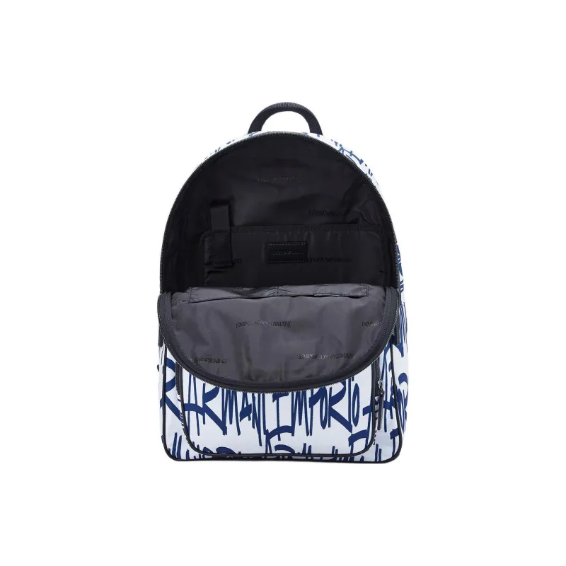 ARMANI EXCHANGEAE Fabric Backpack Men's Blue & White-3