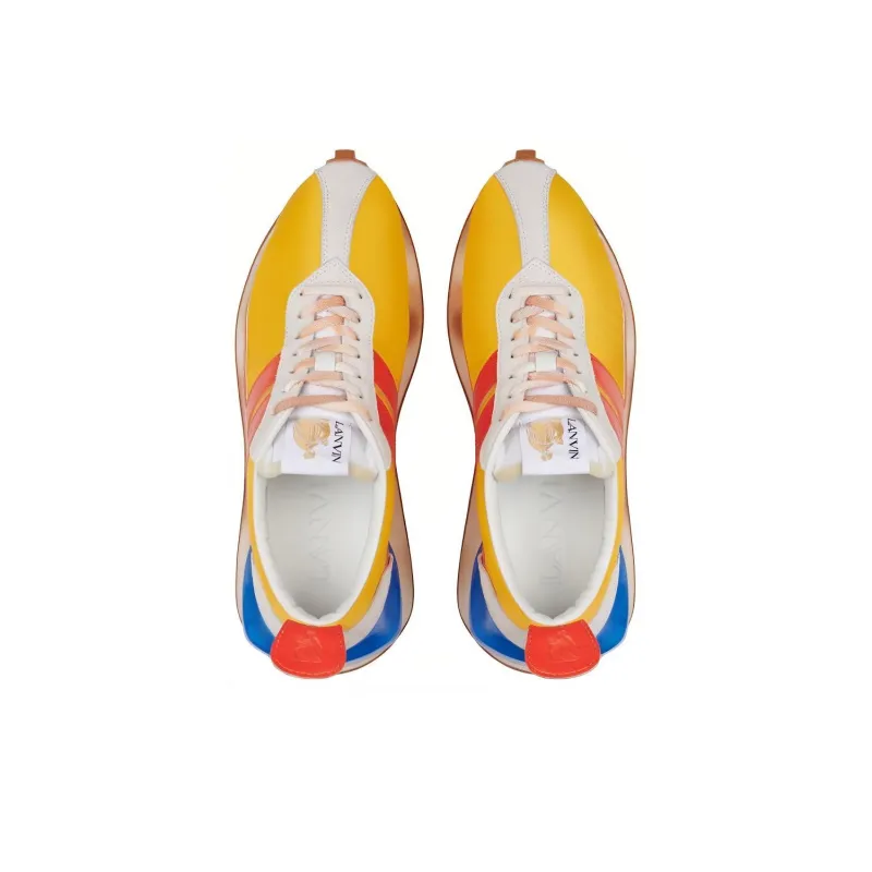 Lanvin Bumpr Cushioning Wear Resistant Low Top Casual Shoes Men's Yellow Orange White-4