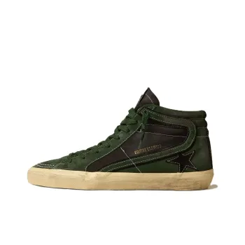 Golden Goose Slide Mid-Top Skateboard Shoes Men's Green