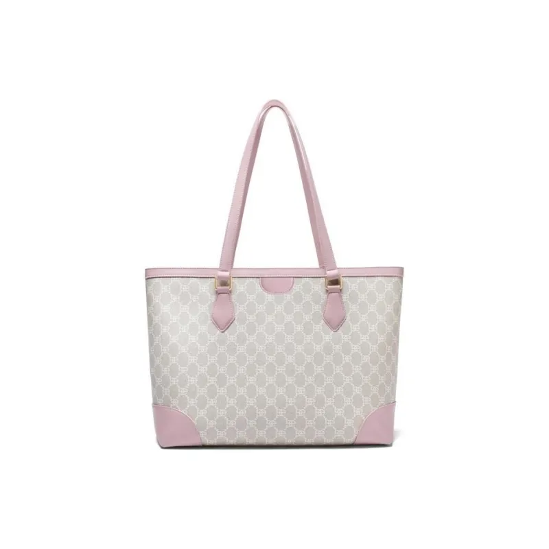 BELLE Artificial Leather Tote Bag Shopping Bag Shoulder Bags Large Size Women's Beige-0