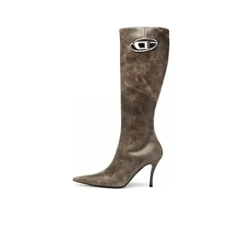 DIESEL D-Venus Logo-plaque Leather Boots