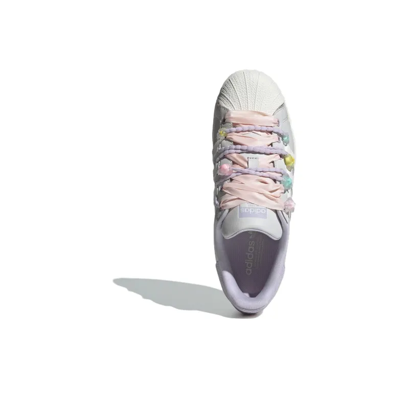 Adidas Originals SUPERSTAR Low Top Skateboard Shoes Women's Silver Purple-4