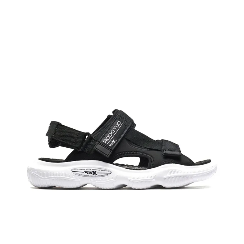 XTEP Beach Sandals Men's Black White-1