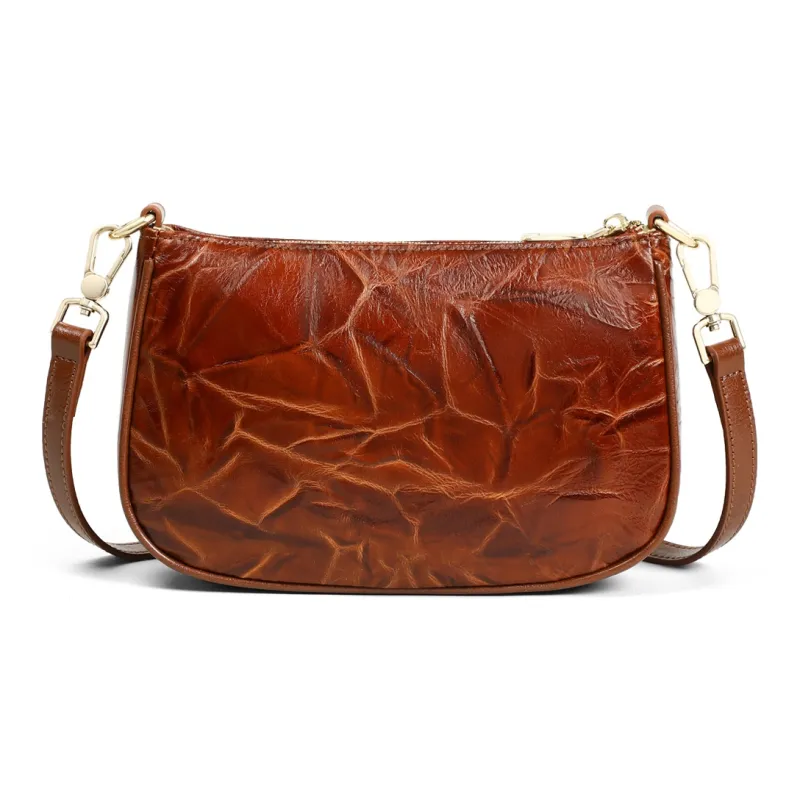 MILLIE'S Cow Leather Crossbody Bag Handbag Shoulder Bag Small Size Women's Black/Brown-10