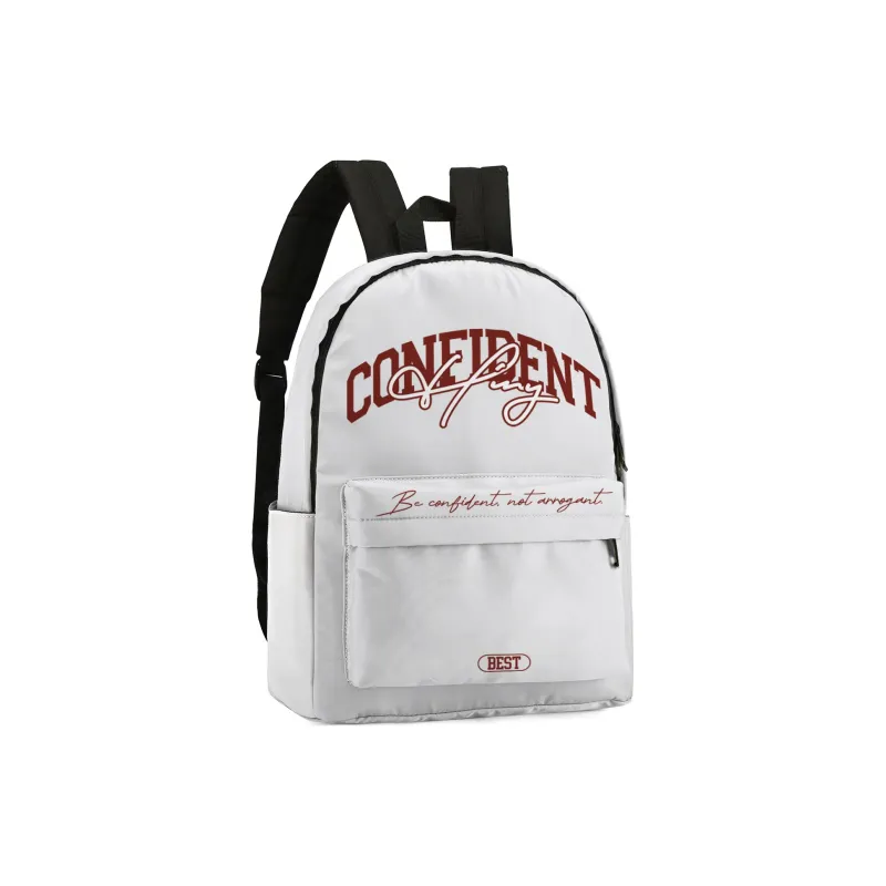HINY Polyester Backpack 13 Inch Laptop Bag Regular Unisex White-2