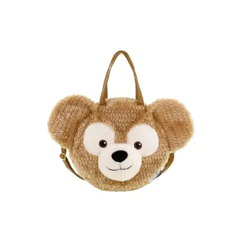 Disney Plush One Shoulder Handbags Medium Size Women's Brown & White