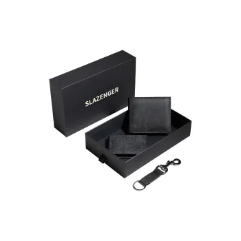 Slazenger PU Coin Purse Men's Black Gray Color