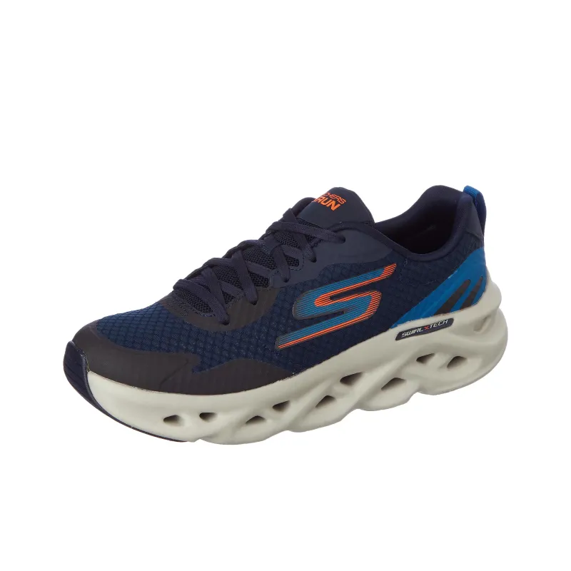 Skechers Go Run Swirl Tech Durable Breathable Lightweight Low-Top Running Shoes Men's Blue Black-2