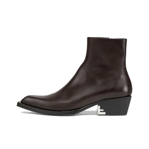 FENDI Ankle Boots Men Dark Brown