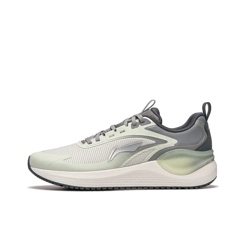 LiNing Eazgo V2 Cushioning Wear Resistant Low Top Casual Running Shoes Men's Gray Green-0