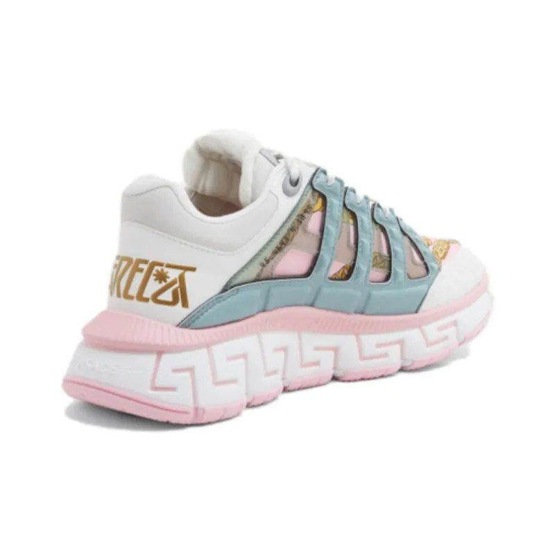 VERSACE Trigreca Chain Print White Pink Green Women's-3