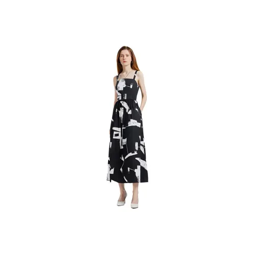 NINI WEST Slip Dresses Women's Black Multicolor