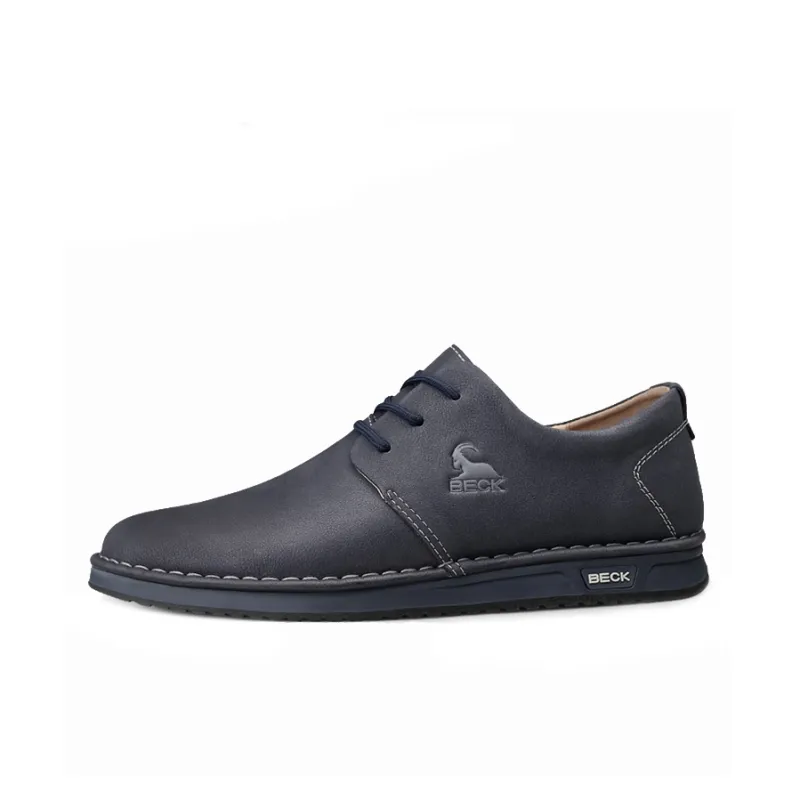 BECK Dress Shoes Men Low Top Blue-5