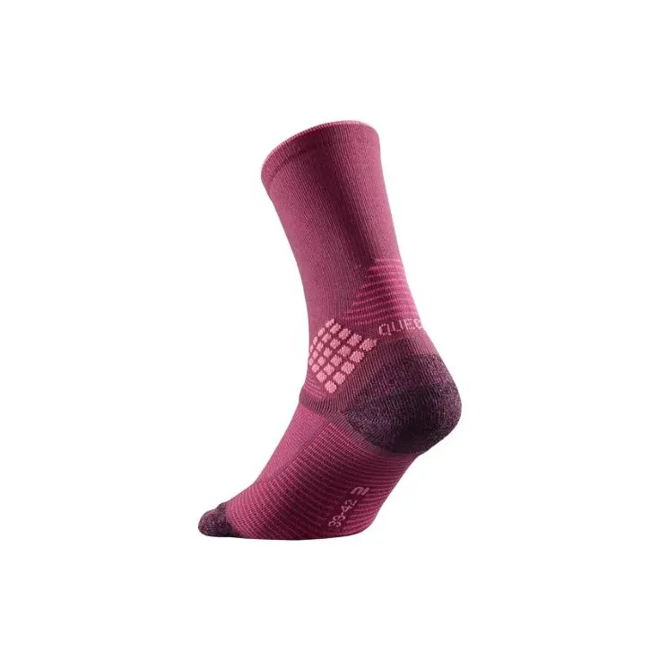 DECATHLON Mid-Calf Socks Unisex 2 Pack Dark Red-3
