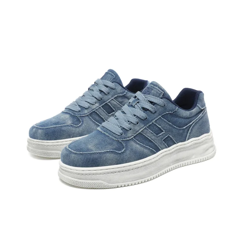 CEDAR HAN Canvas Shoes Unisex Low Top Blue-4