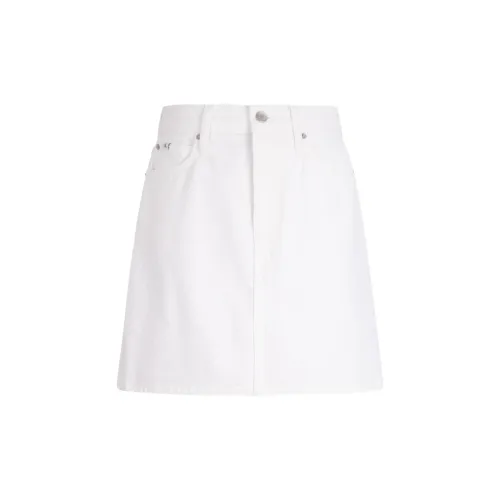 Calvin Klein Denim Short Skirts Women's 1AA-Denim White