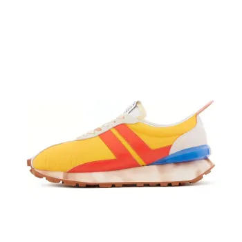 Lanvin Bumpr Cushioning Wear-Resistant Low-Top Casual Shoes Men's Yellow Orange White