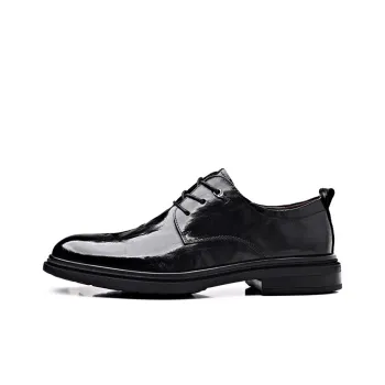 GZZ Dress Shoes Men Low Top Black