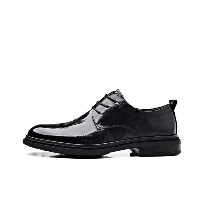 GZZ Dress Shoes Men Low Top Black-0