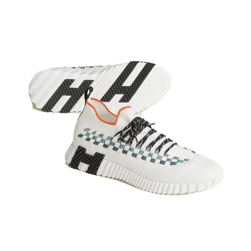 HERMES Fle Low-Top Casual Shoes Men's White-3
