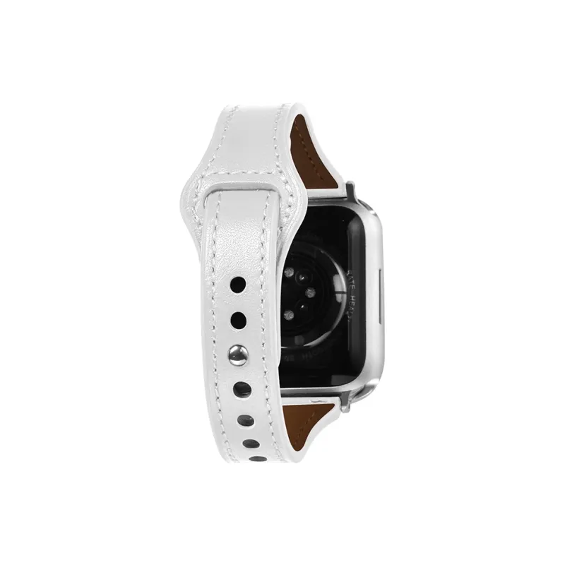 SHIRUI Small Round Pendant Accessories Genuine Leather Strap Watch Bands 38/40/45/ Unisex-23