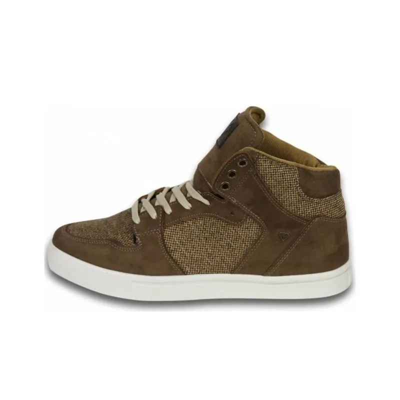 Bottega Veneta High Top Skateboard Shoes Women's Umber-0