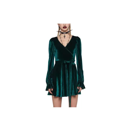 Dolls Kill Long-Sleeved Dresses Women's Dark Green