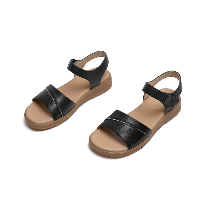 RED DRAGONFLY Casual Shoes Beach Sandals Women's Black/Ecru-4