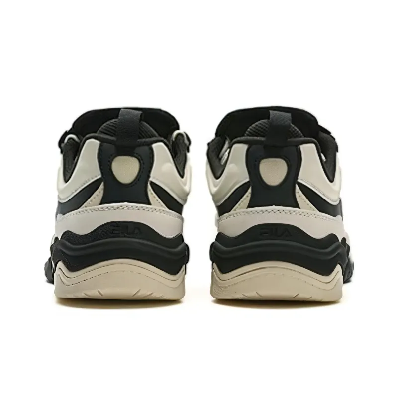 FILA FUSION KICK Wave Bottom Sneakers Cushioning Wear Resistant Low Top Skateboard Shoes Women's Black White-2