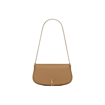 SAINT LAURENT CASSANDRE Calfskin Shoulder Bag Women's Dark Color Cork