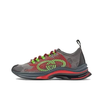 GUCCI RUN Low Top Casual Shoes Men's Gray Cyan