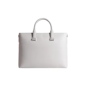 Dunhill Cow Leather Briefcase Shoulder Bag Crossbody Bag Handbag Medium Size Men's White