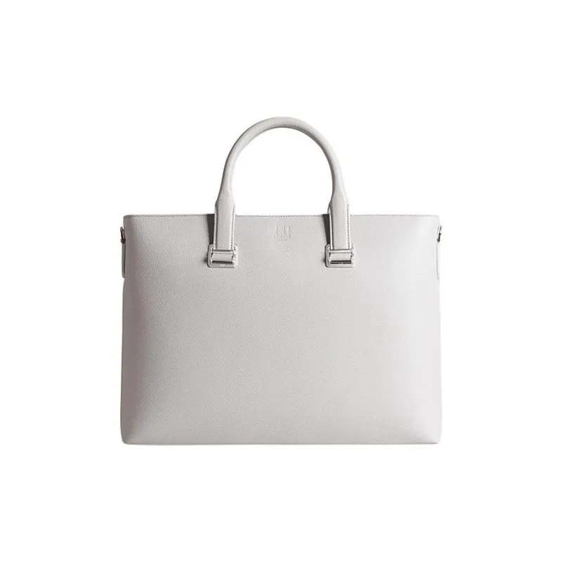 Dunhill Cow Leather Briefcase Shoulder Bag Crossbody Bag Handbag Medium Size Men's White-0