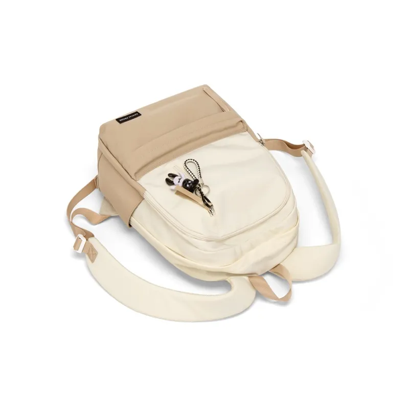 Simvay Clos Fabric Backpack Canvas Bag Backpack Large Size Women's Ecru-2