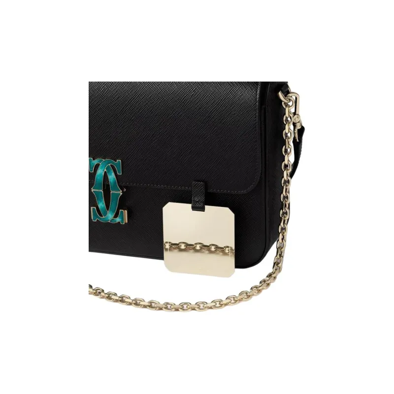 CARTIER C De Cartier Collection Calfskin Portable Crossbody Bag Shoulder Bag Small Size Women's Black-1