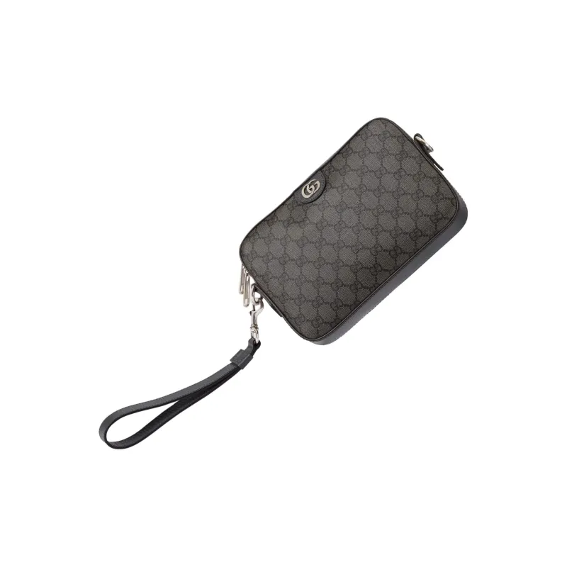 GUCCI Ophidia Canvas With Leather Trim Crossbody Bag Shoulder Bag Men's Gray-2