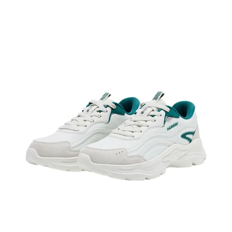 QIAODAN Cushioned Slip Resistant Low Top Running Shoes Men's Birch White-2